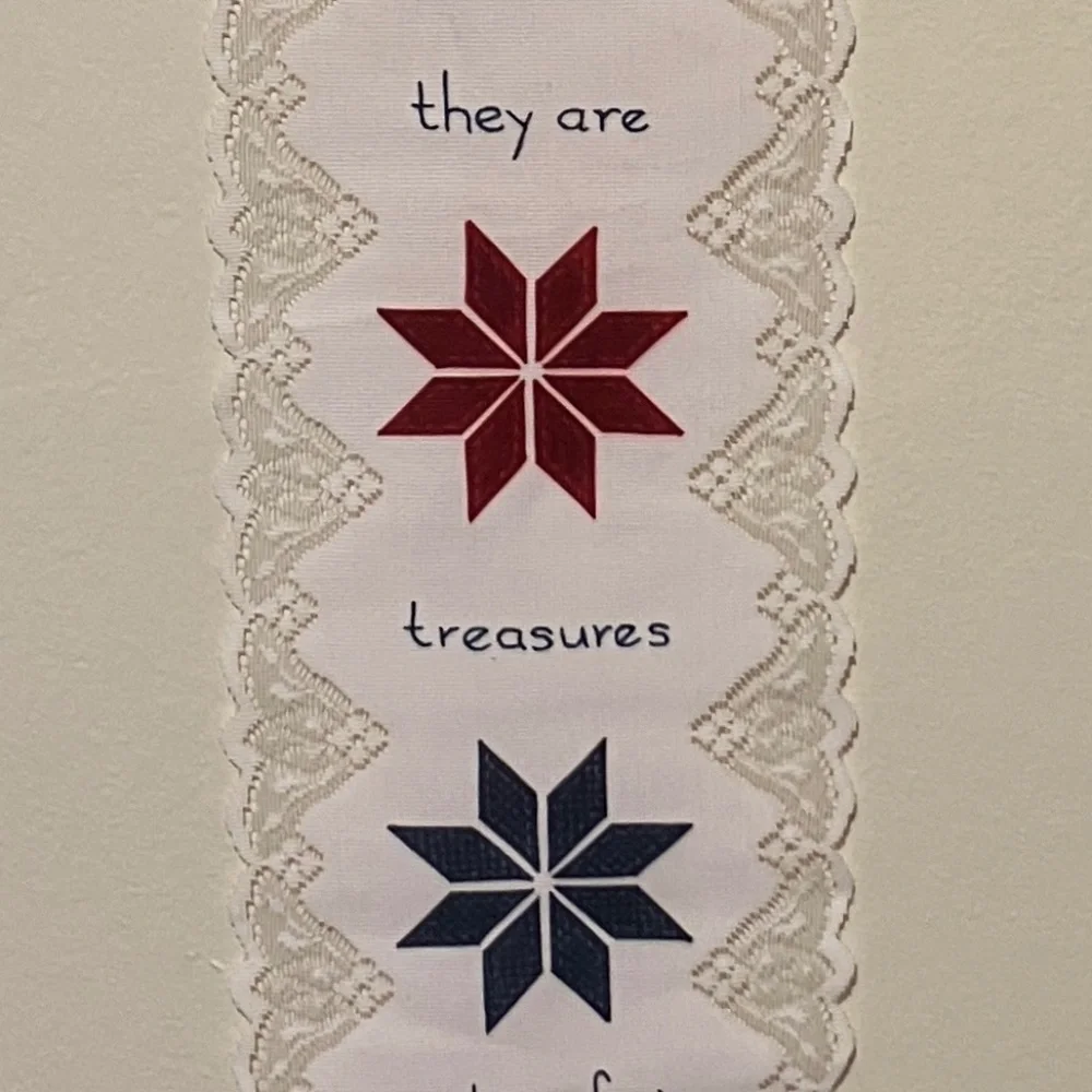 Lace Cloth “Friends” Hanging Banner